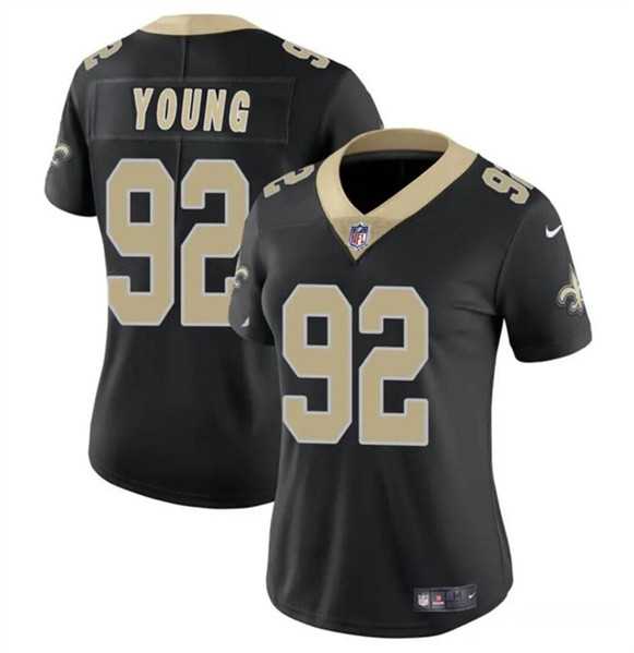 Women%27s New Orleans Saints #92 Chase Young Black Vapor Stitched Game Jersey Dzhi->women nfl jersey->Women Jersey
